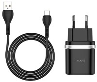 Зарядное устройство Hoco C12Q + Micro-USB Black