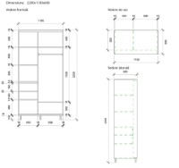 Dulap cu uşi glisante Mobildor-Lux Aron 110x220 (3025 Stejar Sonoma) Desen