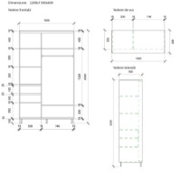 Dulap cu uşi glisante Mobildor-Lux Aron 130x220 (3025 Stejar Sonoma) Desen
