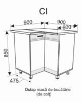 Bucatarie modulara Ambianta Dolce 900 Gri imaginea #2 — magazin online Desire.md