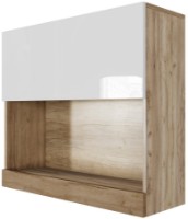 Настенный шкаф SV-Мебель Ницца 800 Галифакс Табак/Белый Глянец