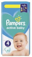 Scutece Pampers Active Baby Jumbo Maxi 4/62pcs 