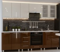 Bucătărie Bafimob Iulia (High Gloss) 2.6m Beige/Brown