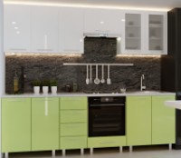 Bucătărie Bafimob Iulia (High Gloss) 2.6m White/Green