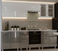 Bucătărie Bafimob Iulia (High Gloss) 2.6m White/Grey