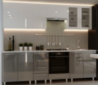 Кухонный гарнитур Bafimob Iulia (High Gloss) 2.6m White/Grey