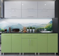 Bucătărie Bafimob Modern (High Gloss) 1.8m no glass White/Green