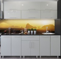 Кухонный гарнитур Bafimob Modern (High Gloss) 2.0m no glass Beige
