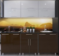 Bucătărie Bafimob Modern (High Gloss) 2.0m no glass Beige/Brown