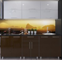 Bucătărie Bafimob Modern (High Gloss) 2.0m no glass White/Brown