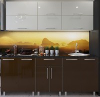 Bucătărie Bafimob Modern (High Gloss) 2.4m no glass Beige/Brown