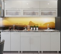 Кухонный гарнитур Bafimob Modern (High Gloss) 1.8m glass Beige