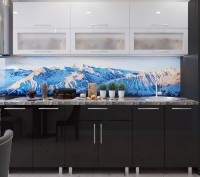 Bucătărie Bafimob Modern (High Gloss) 1.8m glass White/Black