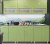Bucătărie Bafimob Modern (High Gloss) 2.0m glass Green