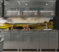 Bucătărie Bafimob Modern (High Gloss) 2.0m glass Grey