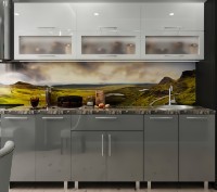 Bucătărie Bafimob Modern (High Gloss) 2.0m glass White/Grey