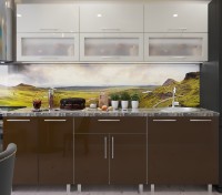 Bucătărie Bafimob Modern (High Gloss) 2.4m glass Beige/Brown