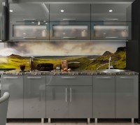 Bucătărie Bafimob Modern (High Gloss) 2.4m glass Grey