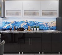 Bucătărie Bafimob Modern (High Gloss) 2.4m glass White/Black