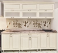 Bucătărie Bafimob Modern MDF 2.4m glass Alebastr