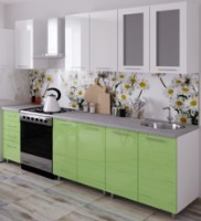 Bucătărie Bafimob Lena (High Gloss) 1.6m Green/White