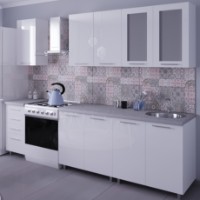 Bucătărie Bafimob Lena (High Gloss) 1.6m White