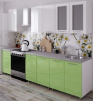 Bucătărie Bafimob Lena (High Gloss) 1.8m Green/White