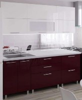 Bucătărie Bafimob Blum (High Gloss) 2.0m White/Bordo