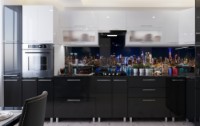 Bucătărie Bafimob Corner (High Gloss) 4.1x0.9m Eco +tandembox White/Black
