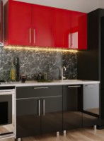 Кухонный гарнитур Bafimob Mini (High Gloss) 1.6m Red/Black