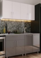 Bucătărie Bafimob Mini (High Gloss) 1.6m White/Grey