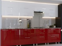 Bucătărie Bafimob Quadro (High Gloss) 3.0m +tandembox White/Red