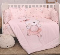 Lenjerie de pat pentru copii Lorelli Lily Ranforce Pink Ballerina Bear (20800145101)