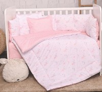 Lenjerie de pat pentru copii Lorelli Lily Ranforce Pink Moons&Stars (20800145201)