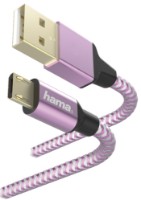Cablu USB Hama Reflective 1.5m Lavender (187205)