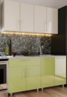 Bucătărie Bafimob Mini (High Gloss) 1.2m Beige/Green