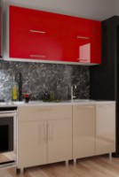 Bucătărie Bafimob Mini (High Gloss) 1.2m Cappuccino/Red