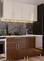 Bucătărie Bafimob Mini (High Gloss) 1.4m Beige/Brown