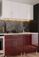 Bucătărie Bafimob Mini (High Gloss) 1.4m Bordo/White