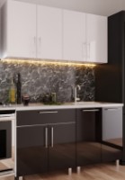 Bucătărie Bafimob Mini (High Gloss) 1.4m White/Black