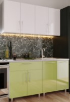Bucătărie Bafimob Mini (High Gloss) 1.4m White/Green