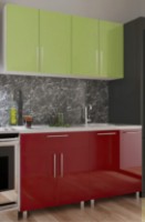 Bucătărie Bafimob Mini (High Gloss) 1.4m Bordo/Green