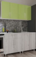 Кухонный гарнитур Bafimob Mini (High Gloss) 1.2m Green/Carton