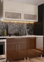 Bucătărie Bafimob Modern (High Gloss) Mini 1.2m Beige/Brown