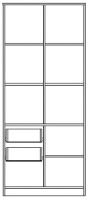 Шкаф книжный Yasen Дисней 3Д2Ш Серый Графит/Дуб Крафт Белый/Лайм