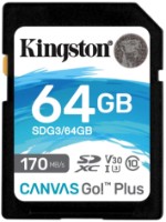 Карта памяти Kingston SD 64GB Class10 UHS-I U3 (V30) (SDG3/64GB)