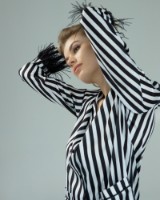 Pijama Ajoure S23475 Stripes White/Black S