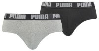Сhiloţi pentru bărbați Puma Basic Brief 2P Dark Grey Melange/Black S (521030001691)